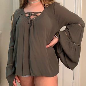 Hollister green blouse